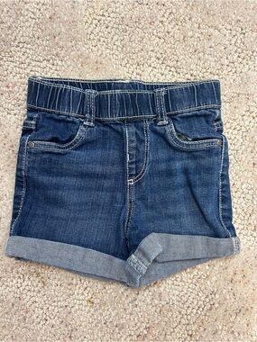 Falls Creek Dark Blue Denim Roll-Cuff Kids Shorts 4T